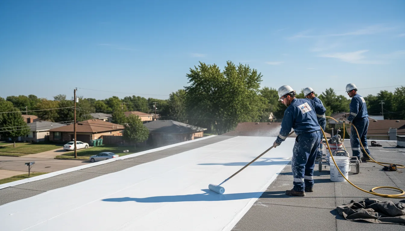 Commercial roof coating in Jones, MI near me